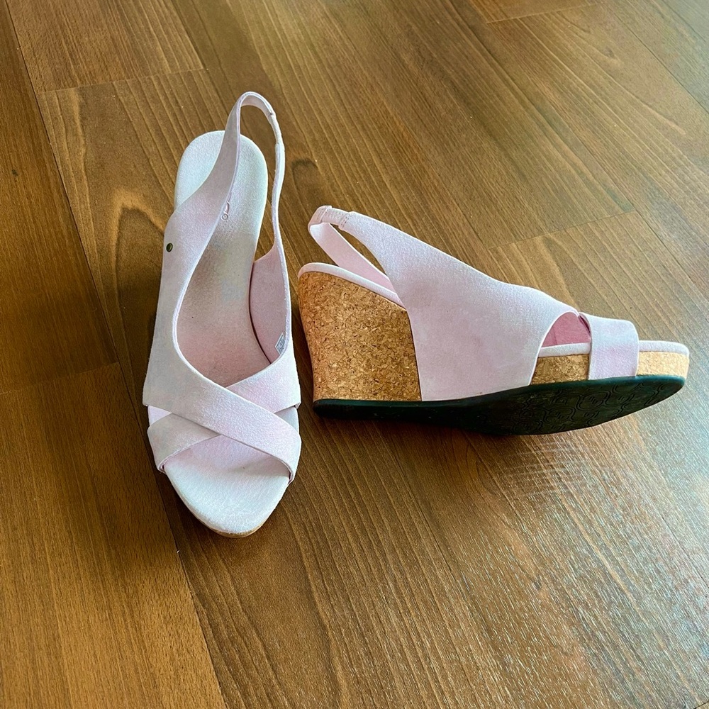 UGG wedge suede blush sandals